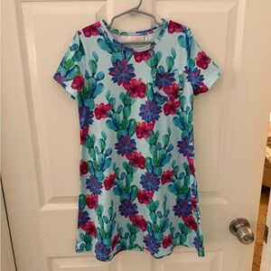 Mila & Rose Cactus Kids Dress - Blue and Pink